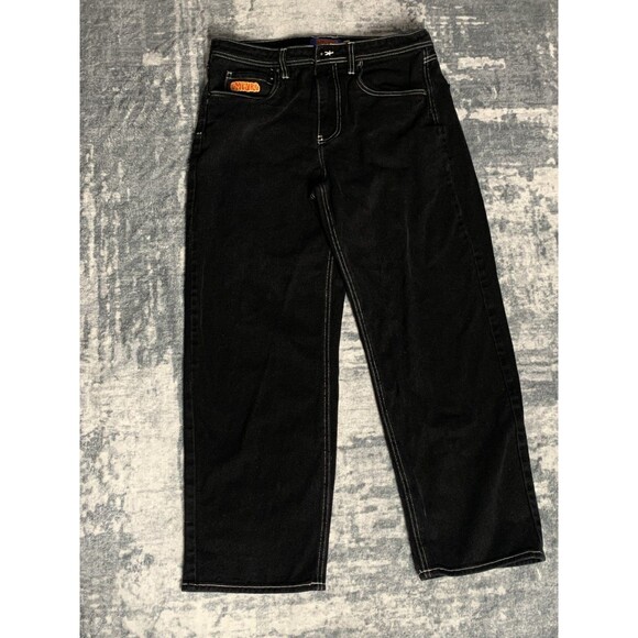 Empyre Pants Men's 32 Black Relaxed Denim Baggy Skater Hip Hop Y2K - Picture 1 of 7